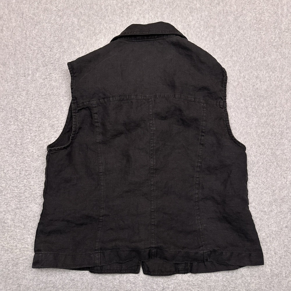 Vintage Carol Anderson Collection Linen‎ Vest PM Petite Medium Button Cottage - Picture 6 of 7